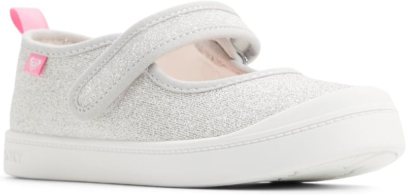 Roxy Girls Rg Alexandra Ballet Flat, Silver, 13 Little Kid - Image 3